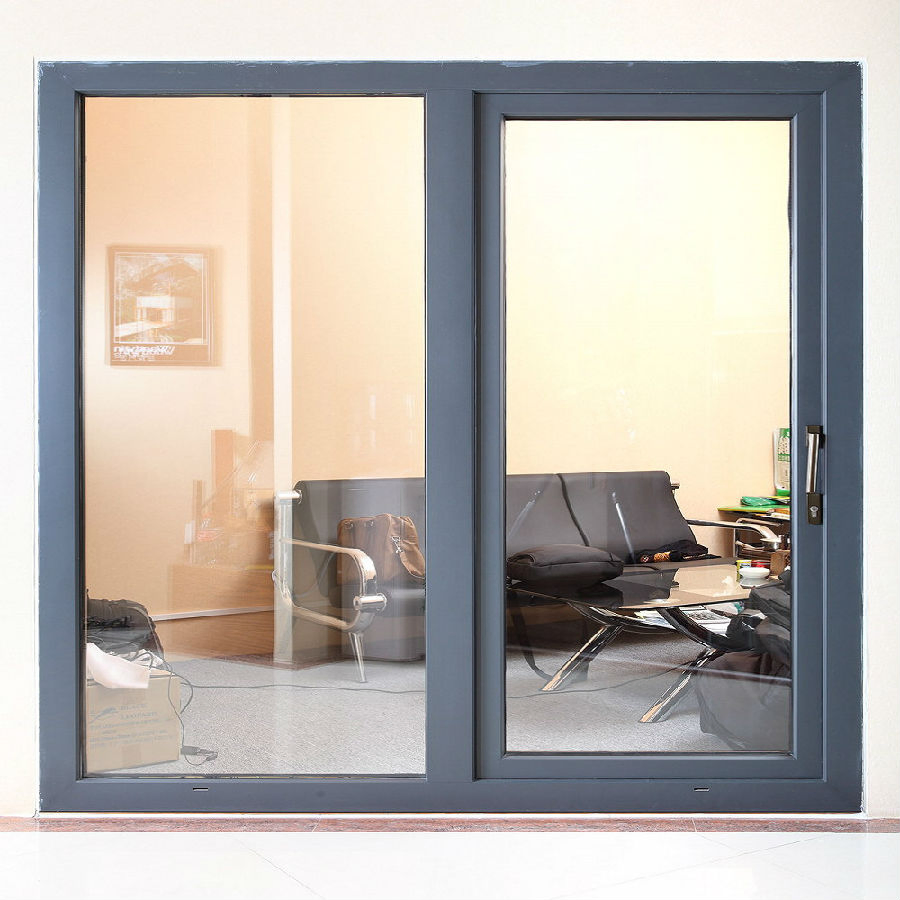 Marcos de Ventanas de Aluminio Deslizantes Negros Ventanas de Cristal Deslizantes
