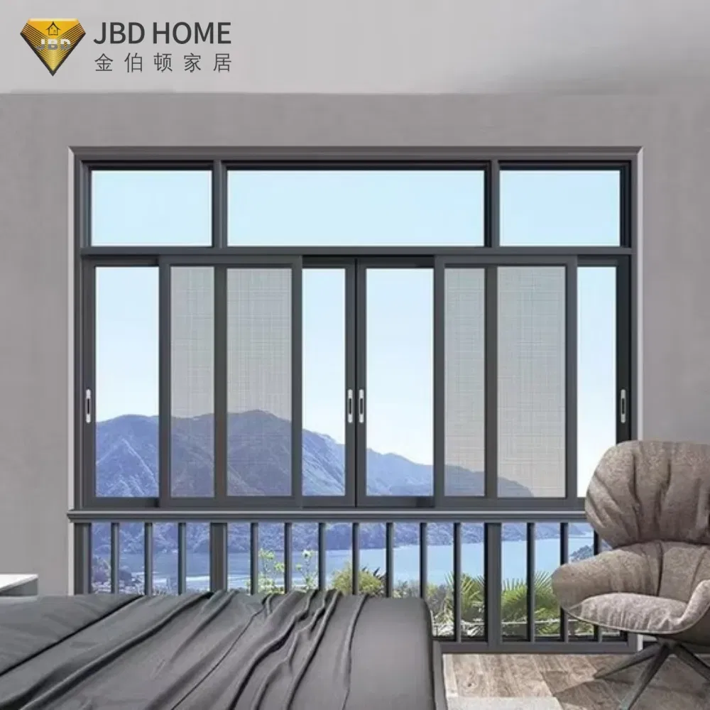 Marcos de seguridad negros premium con rejillas para ventanas deslizantes de aluminio