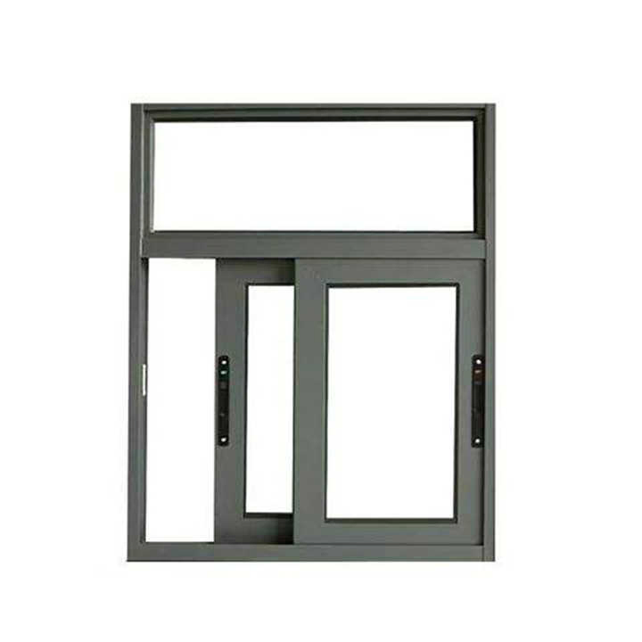 Ventana deslizante de aluminio premium con malla para mosquitos en marco negro