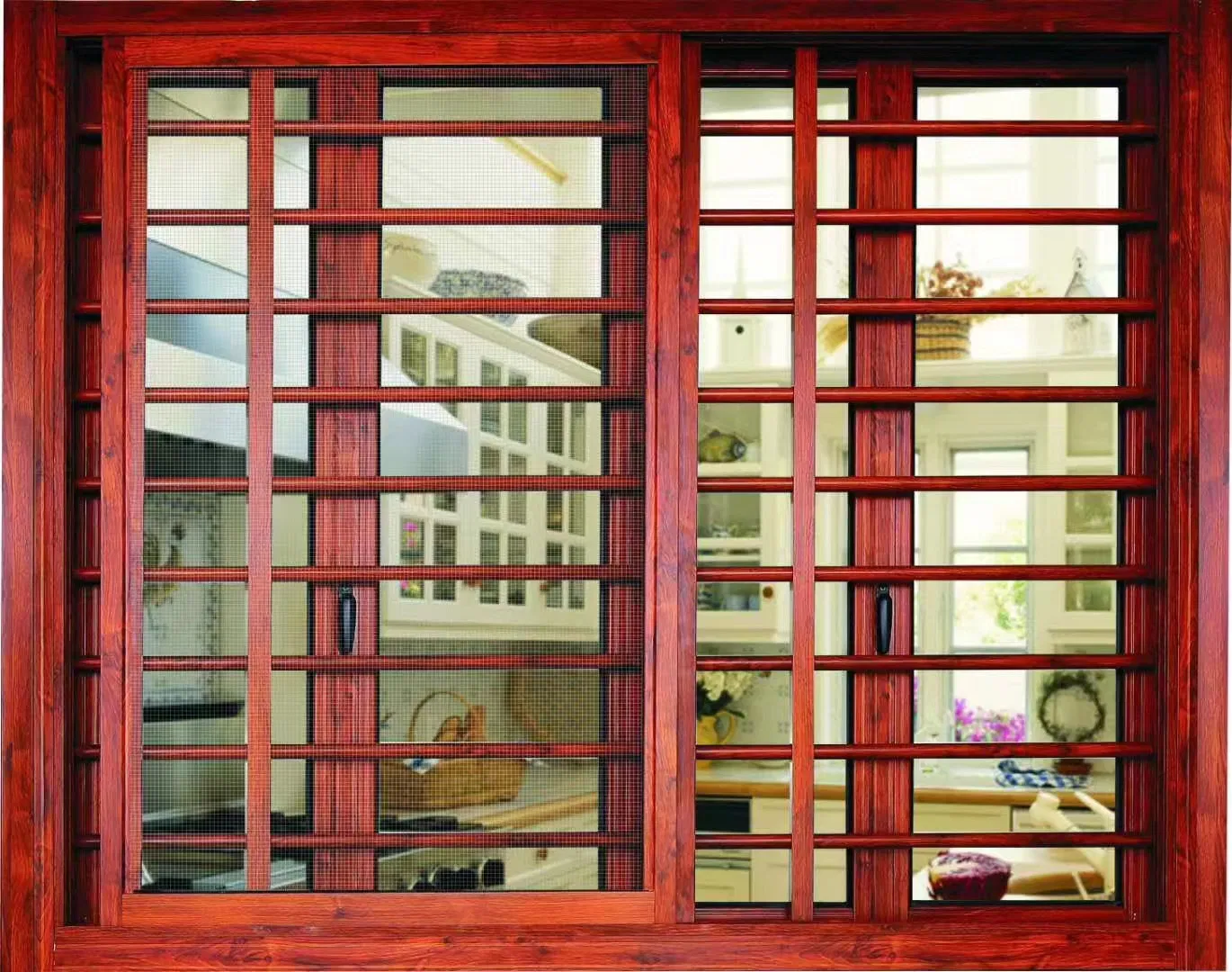 Ventanas de aluminio, ventana corrediza, parte inferior de la ventana de un solo panel