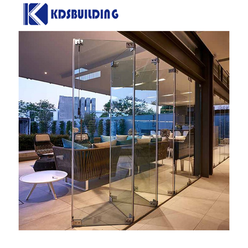 Precio de barandilla de vidrio sin marco de aluminio, puertas y ventanas plegables en Dubái con marco delgado y deslizamiento horizontal