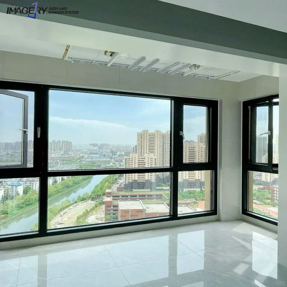 Ventana de casement de aluminio de alta calidad de doble o simple hoja