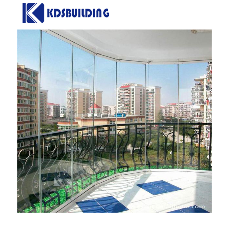 Precio de barandilla de vidrio sin marco de aluminio, puertas y ventanas plegables en Dubái con marco delgado y deslizamiento horizontal