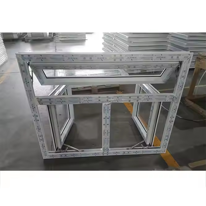Ventana de Sash Americana de Fábrica de Vidrio de Aluminio de Una Sola Hoja Negra con Ruptura Térmica Ventana de Tripletas