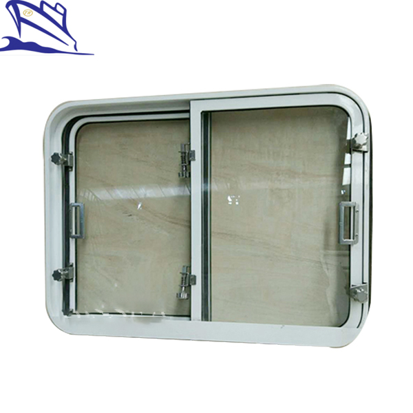 Ventana rectangular deslizante de doble hoja de aluminio ligero marino