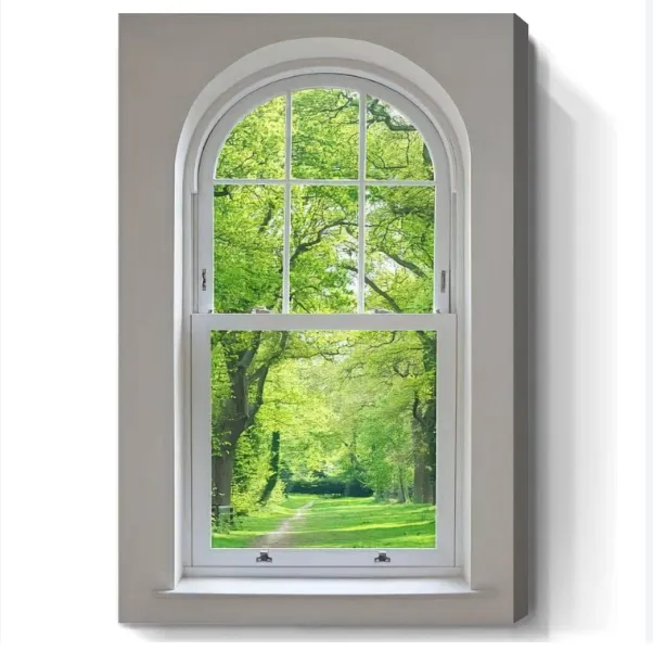 Ventana de aluminio de doble cristal con forma arqueada