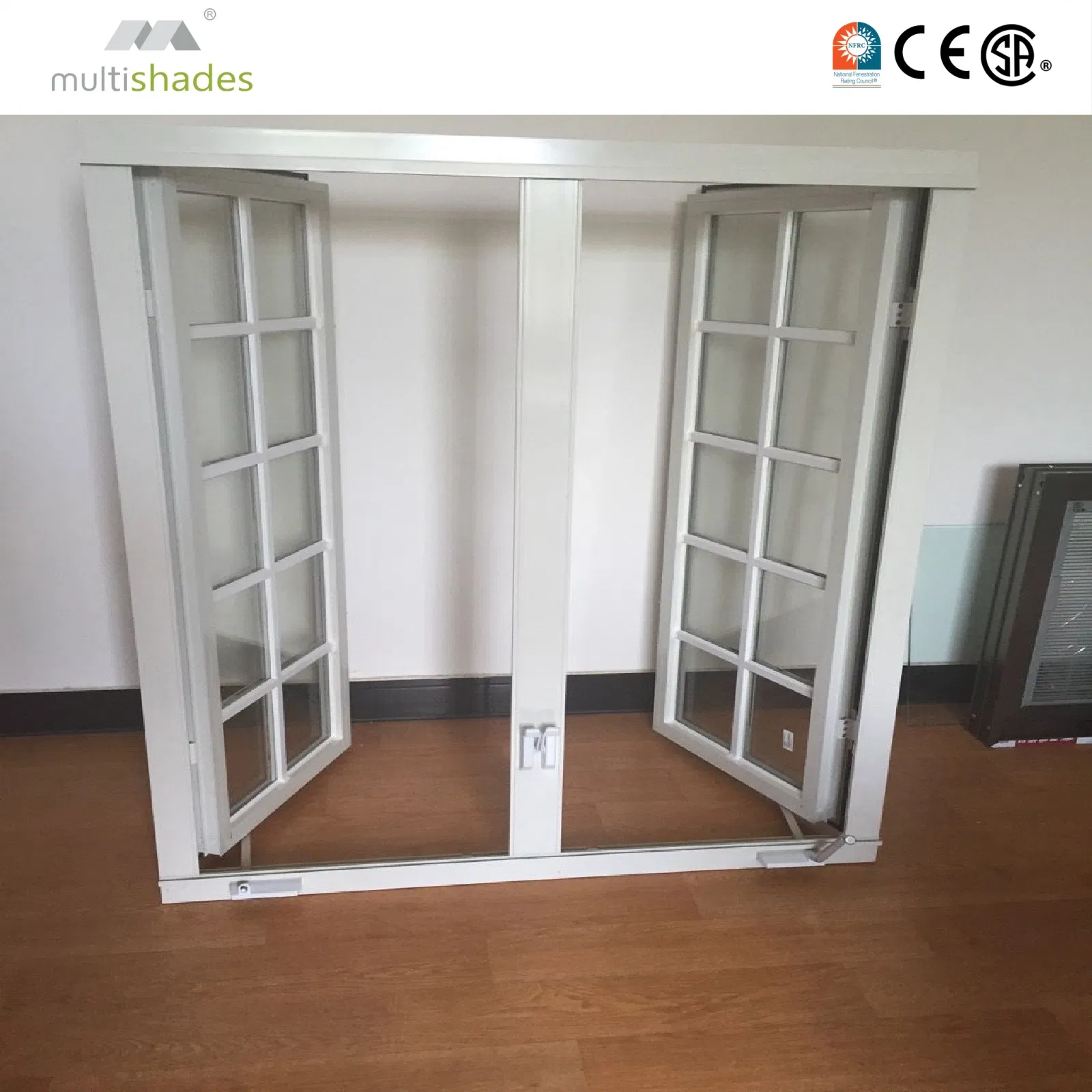Ventana de aluminio francesa de alta gama con diseño retro y marcos ultradelgados, ventana metálica de estilo francés moderno con herrajes de marca de primera