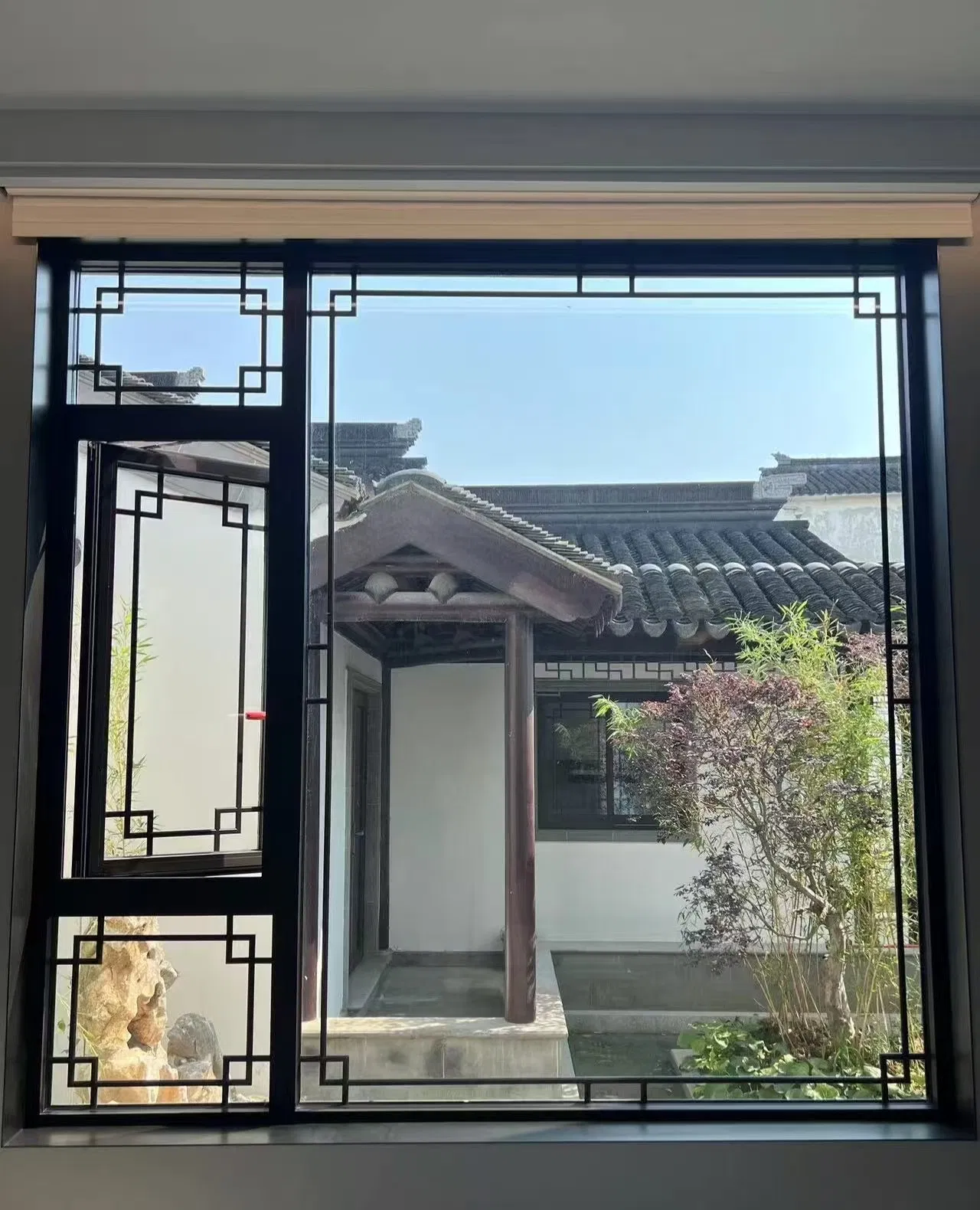 Ventana de casement de aluminio con ruptura térmica en estilo francés country retro con arco