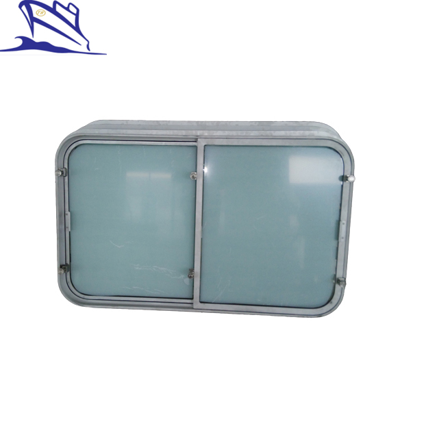 Ventana rectangular deslizante de doble hoja de aluminio ligero marino