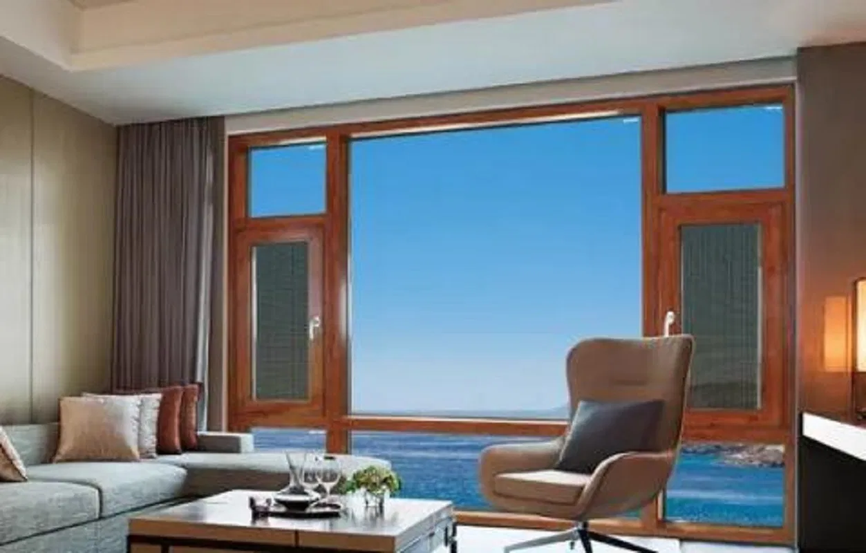 Ventana de casement de aluminio de alta calidad de la marca líder en China, ventana de hoja doble o simple