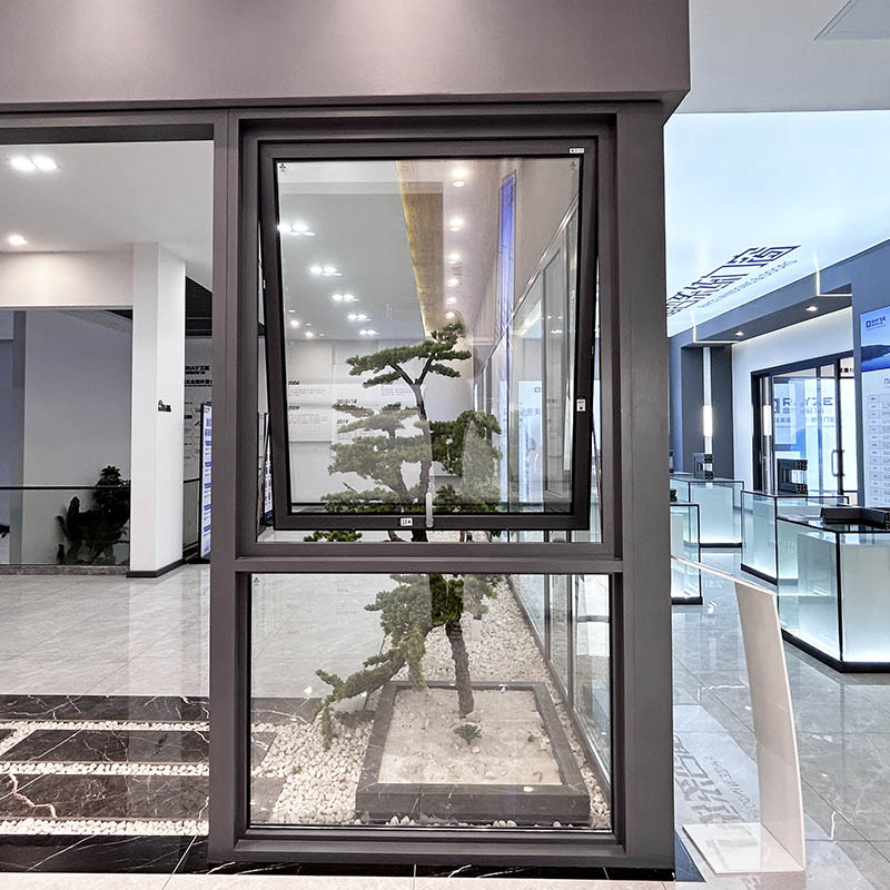 Materiales de construcción buen precio alto rendimiento ventana de toldo de aluminio con doble acristalamiento