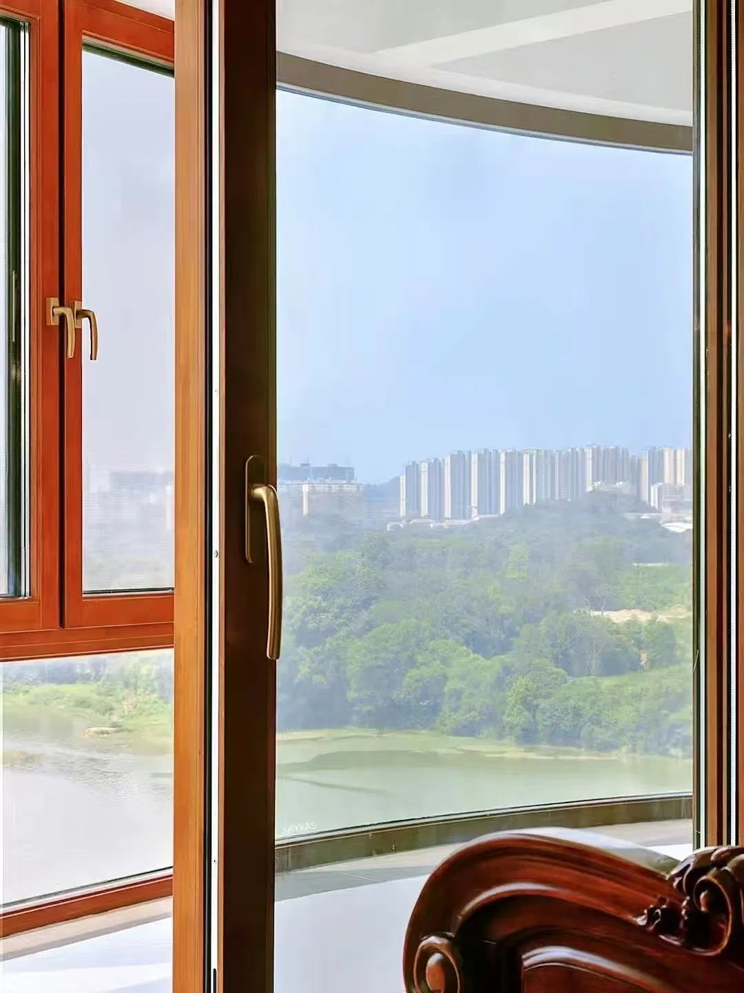 Ventanas de aluminio con ruptura térmica, de cristal, de casement, curvadas y arqueadas para sala de estar