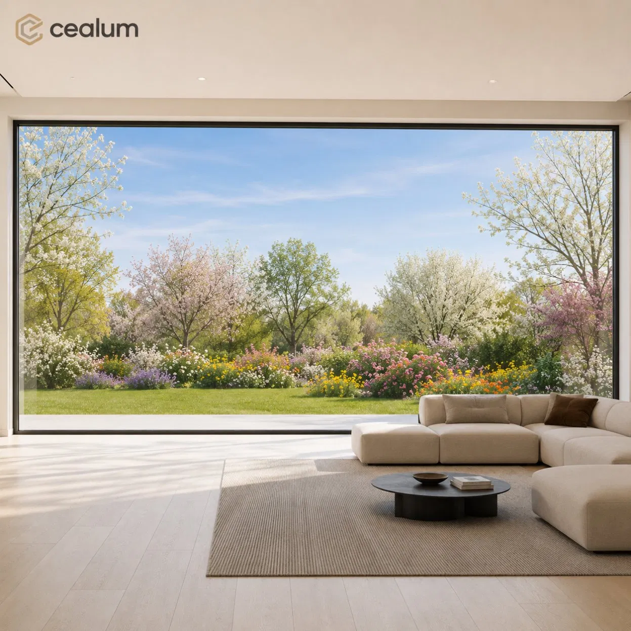 Ventana Fija de Aluminio de Gran Tamaño con Marco Delgado para Diseño Arquitectónico Panorámico