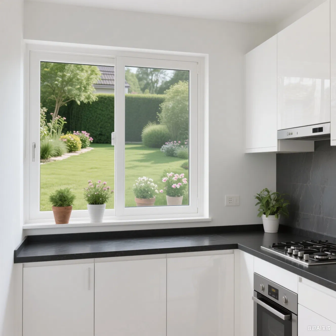 Ventana de aluminio negro de casement duradera para un diseño de hogar elegante