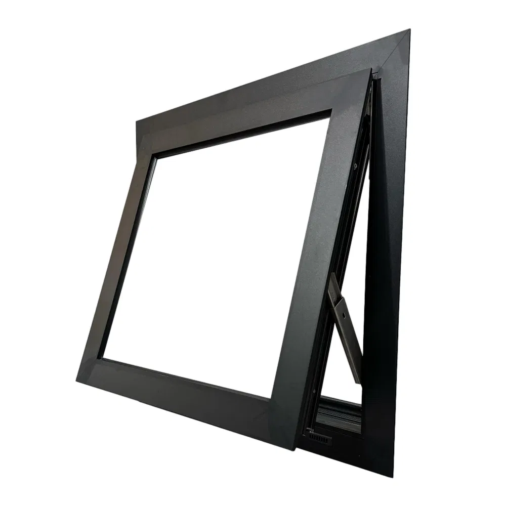 Ventana de toldo de aluminio con ruptura térmica de vidrio templado transparente de doble acristalamiento eficiente en energía para apartamentos de hotel