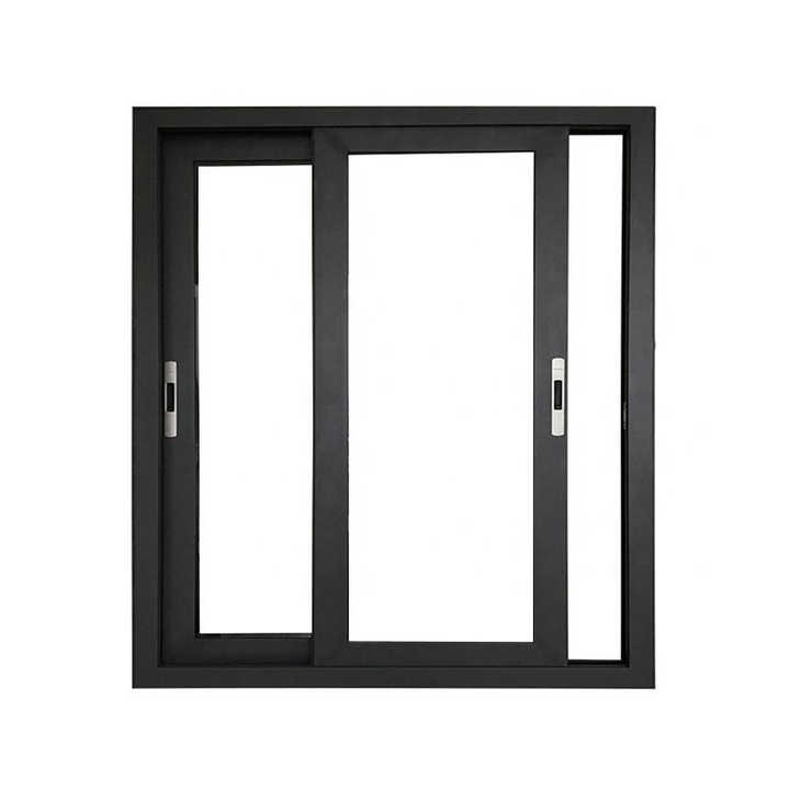 Ventana deslizante de aluminio premium con malla para mosquitos en marco negro