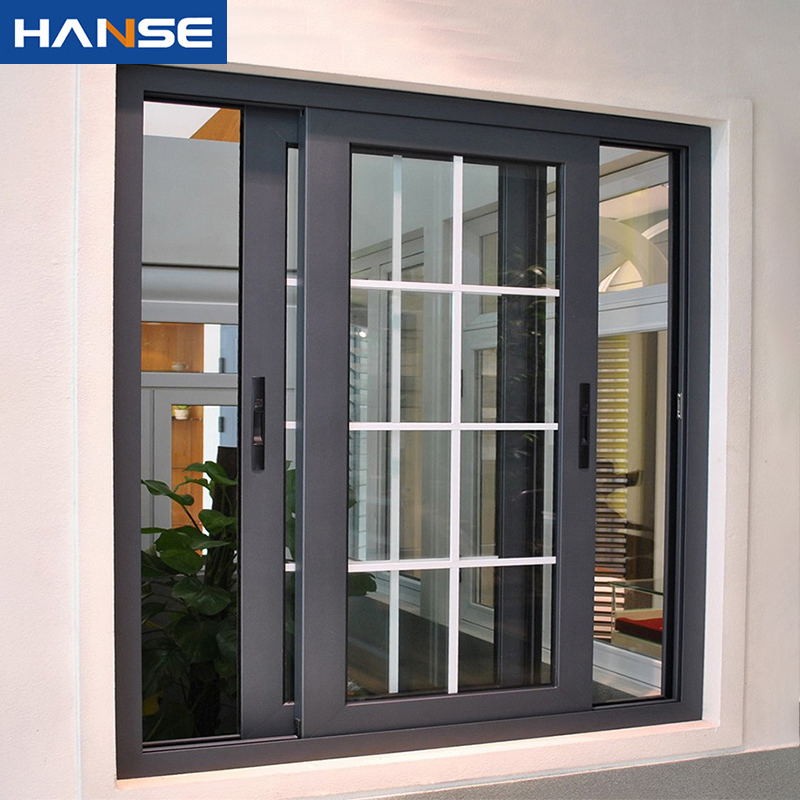 Mejor venta diseño de ventana de un solo panel exterior con marco de aluminio y vidrio deslizante