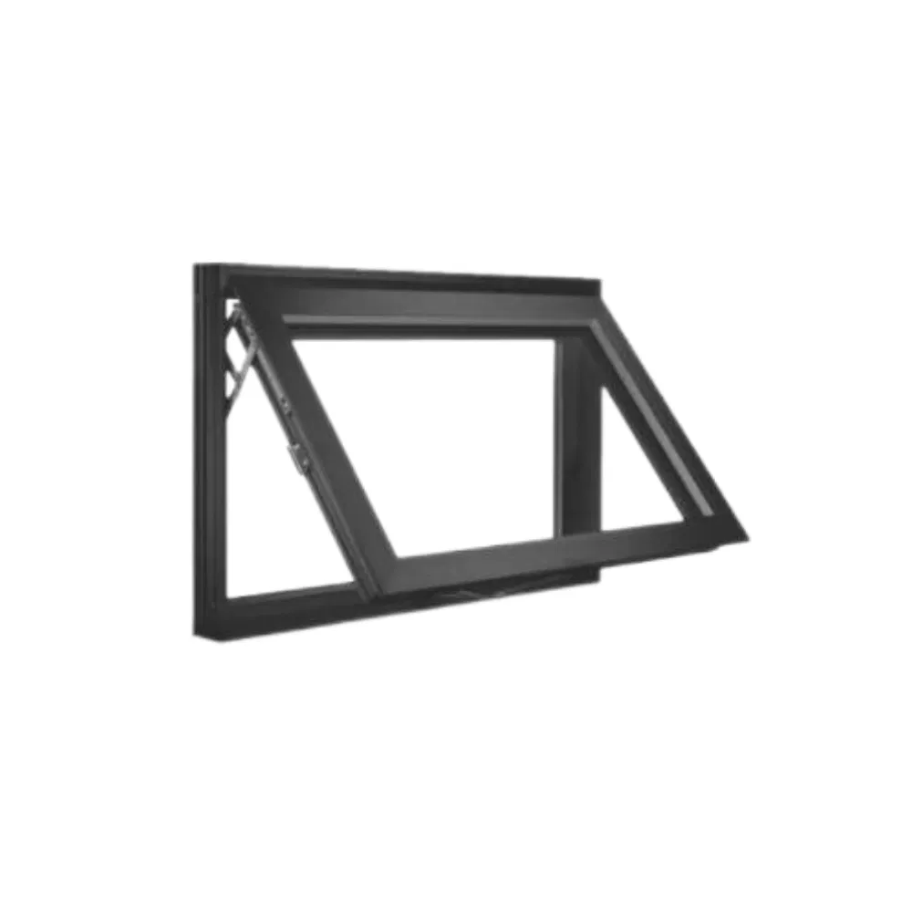 Ventana de toldo de aluminio con ruptura térmica de vidrio templado transparente de doble acristalamiento eficiente en energía para apartamentos de hotel