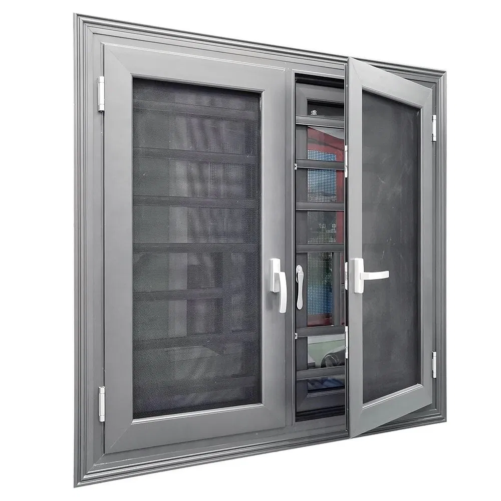 Ventanas de casement de aluminio doble acristaladas premium para aislamiento térmico