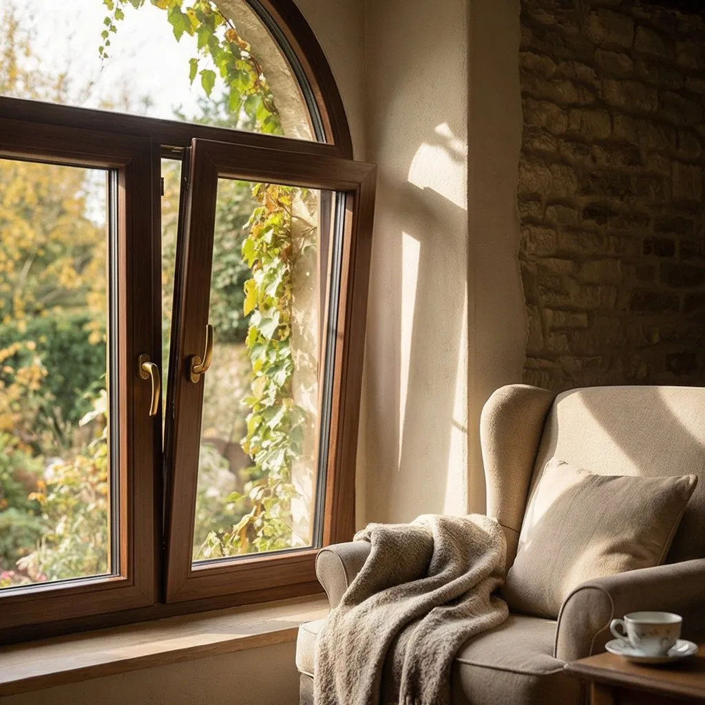 Ventanas de madera revestidas de aluminio formadas en frío personalizadas para detalles arquitectónicos