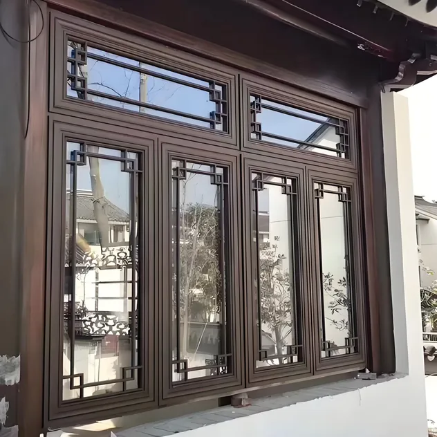 Ventana de casement de aluminio estilo antiguo chino 1