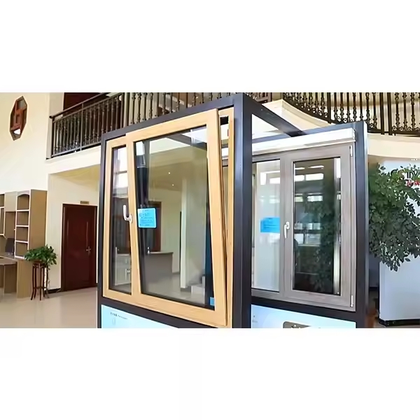 Ventana de Sash Americana de Fábrica de Vidrio de Aluminio de Una Sola Hoja Negra con Ruptura Térmica Ventana de Tripletas