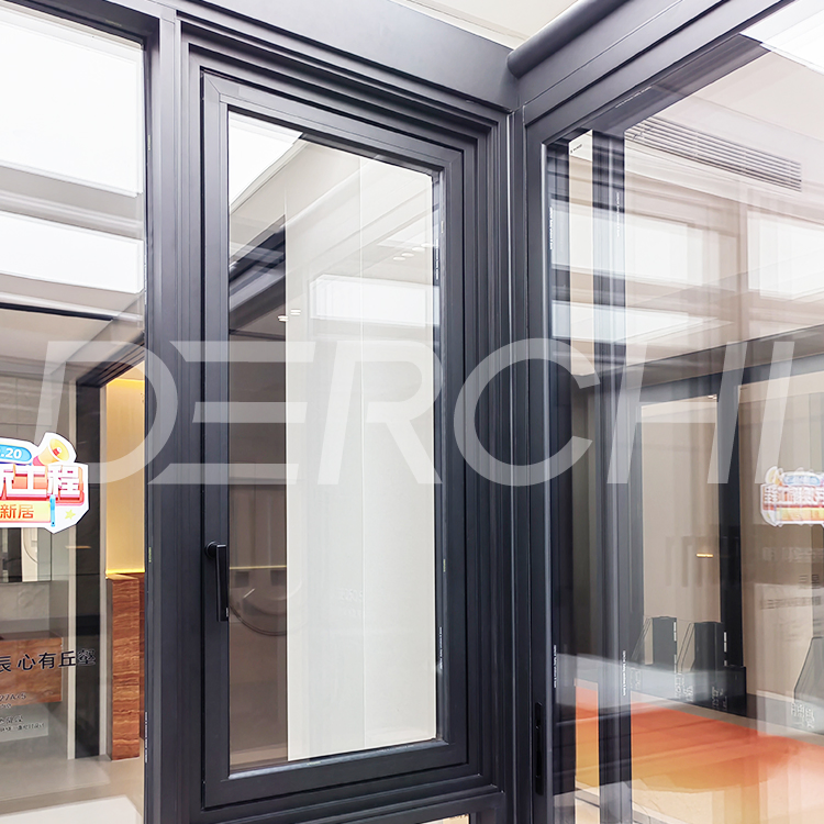 Ventanas de casement de estilo europeo diseño a prueba de sonido ventanas de aluminio de doble acristalamiento aisladas