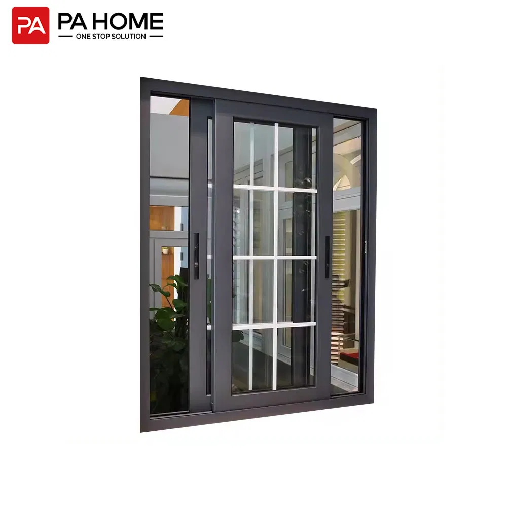 Ventanas de guillotina de aluminio con diseño nuevo de PA, de un solo panel, tamaño personalizado, ventana deslizante vertical