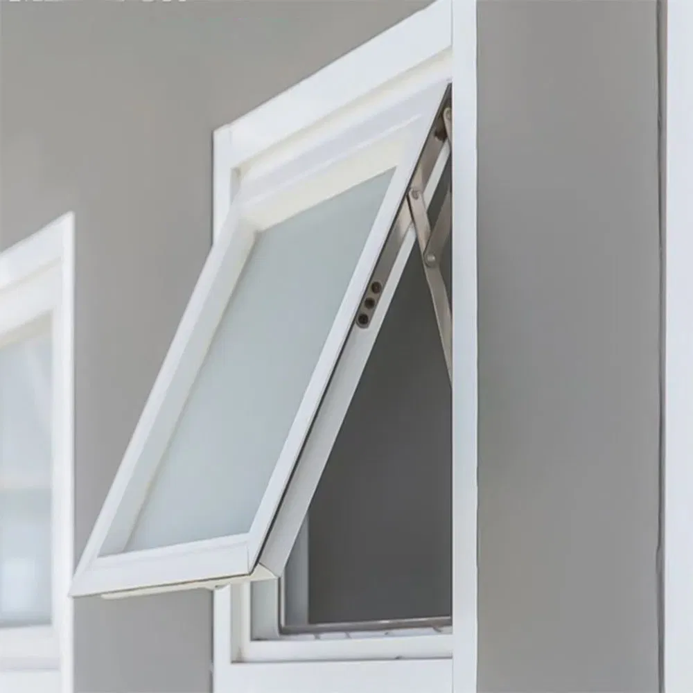 Ventana de toldo de aluminio para ventilación exterior de vidrio comercial
