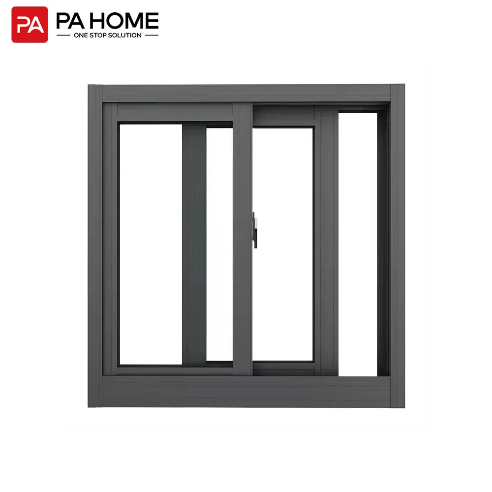 Ventanas de guillotina de aluminio con diseño nuevo de PA, de un solo panel, tamaño personalizado, ventana deslizante vertical