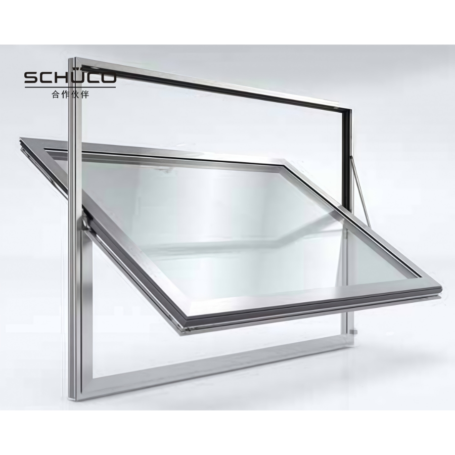 Ventana de pivote horizontal de perfil de aluminio con materiales resistentes a la corrosión que dura mucho tiempo para mejorar la calidad arquitectónica general