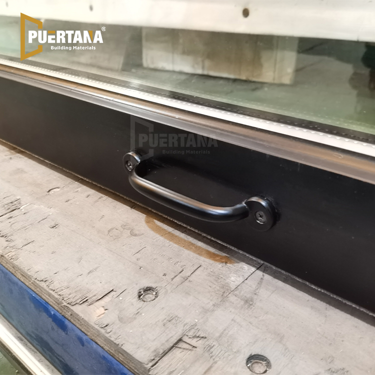Ventanas de paso con estrías de gas de aluminio con ruptura térmica, ventana de awning abatible de aluminio colgante superior para barra de cocina