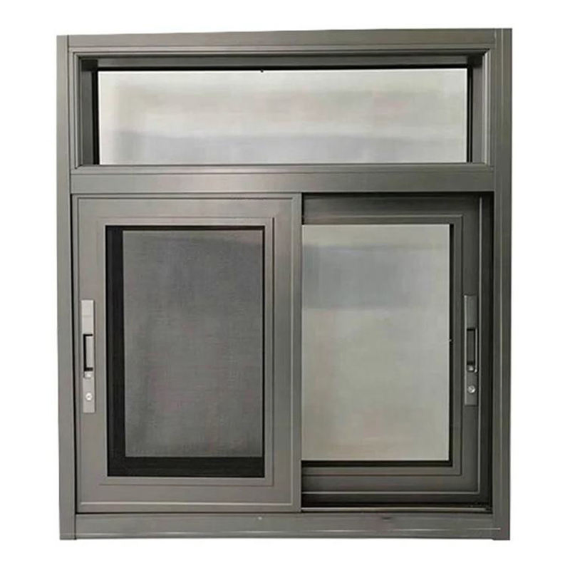 Ventana deslizante de aluminio premium con malla para mosquitos en marco negro