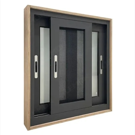 Marcos de Ventanas de Aluminio Deslizantes Negros Ventanas de Cristal Deslizantes