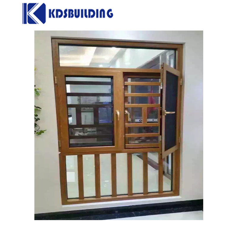 Kdsbuilding Red Antipolvo Hidrofóbica Americana Nfrc Ventana Red Doble Hoja Puerta de Aleación de Aluminio
