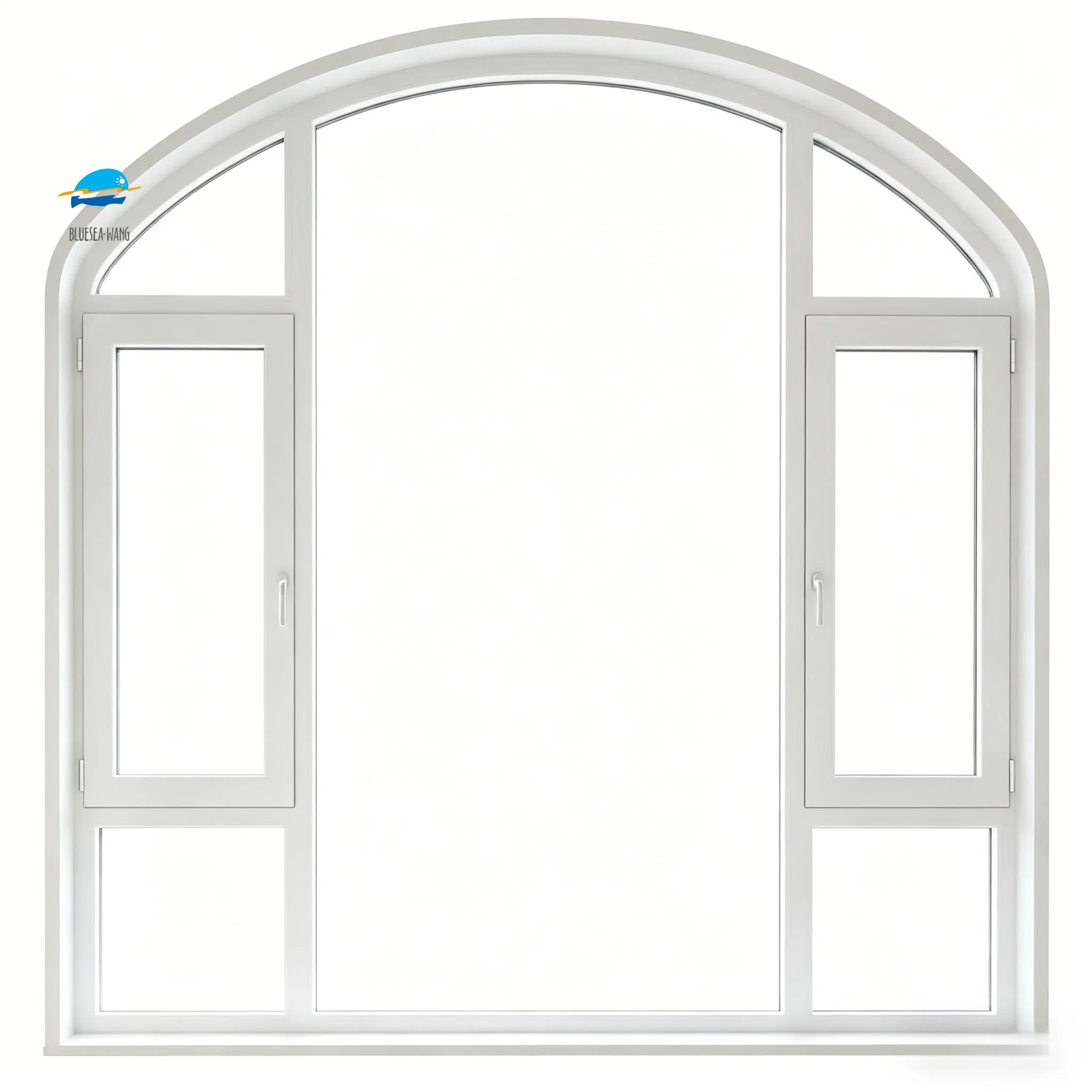 Ventana de casement de aluminio arqueada personalizada para villa