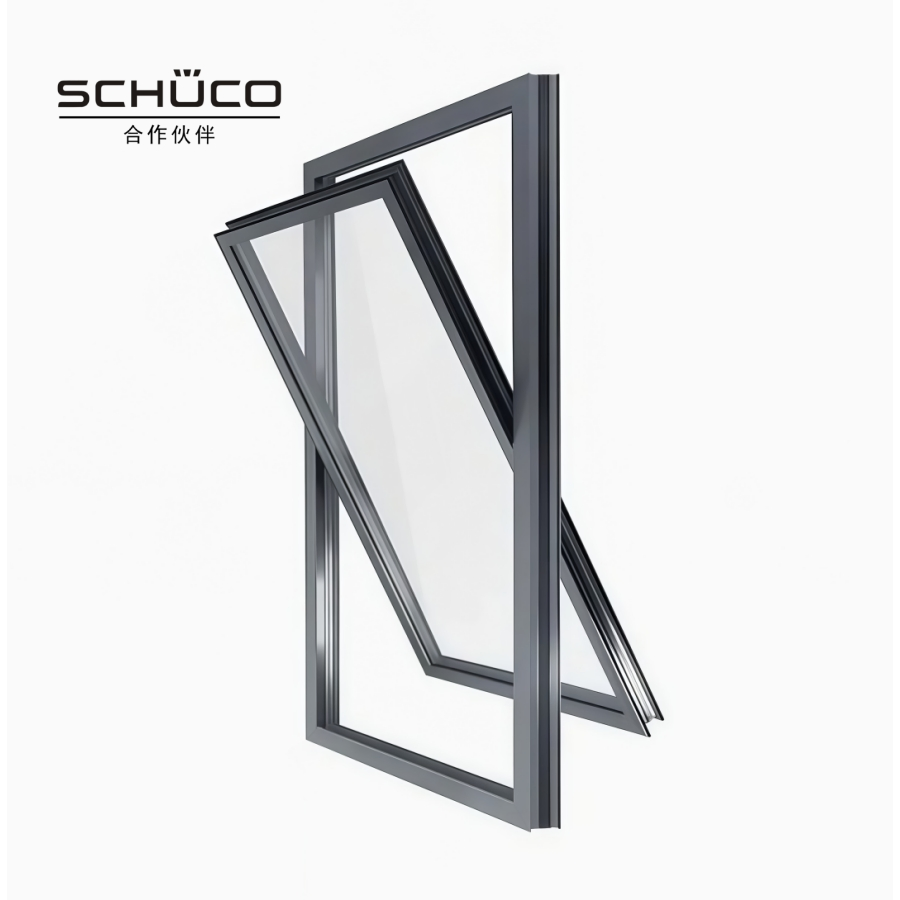 Ventana de pivote horizontal de perfil de aluminio con materiales resistentes a la corrosión que dura mucho tiempo para mejorar la calidad arquitectónica general