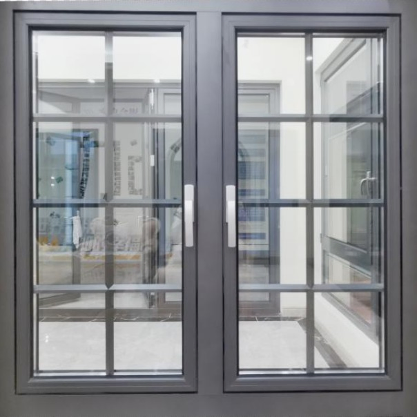 Ventanas de casement de marco de aleación de aluminio con ruptura térmica, resistentes a huracanes, de alta calidad, con doble vidrio y anti-robo para casas