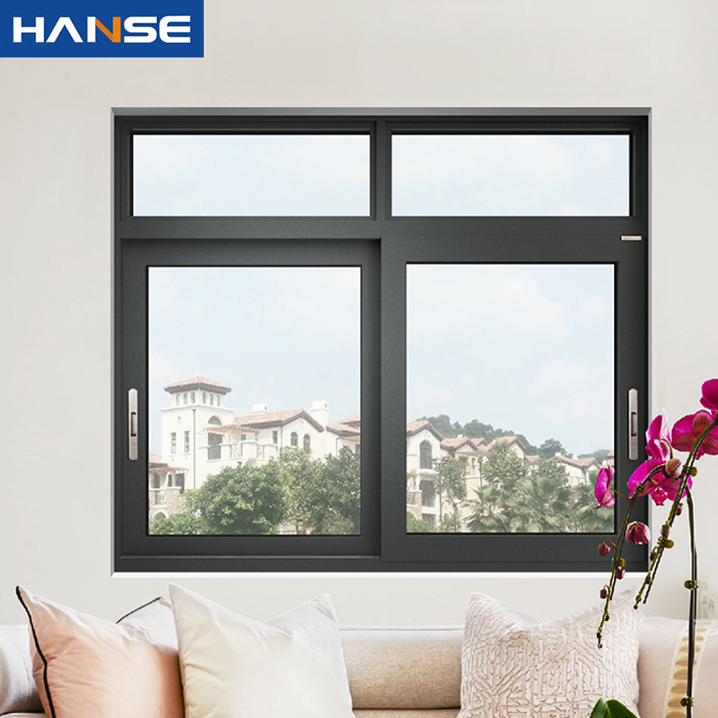Mejor venta diseño de ventana de un solo panel exterior con marco de aluminio y vidrio deslizante