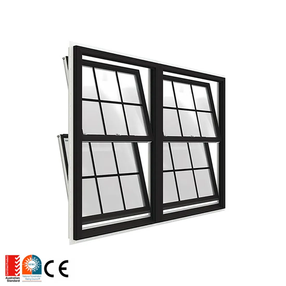 Ventanas de aluminio de un solo panel oscilante y de un solo panel deslizante Ventana de un solo panel deslizante