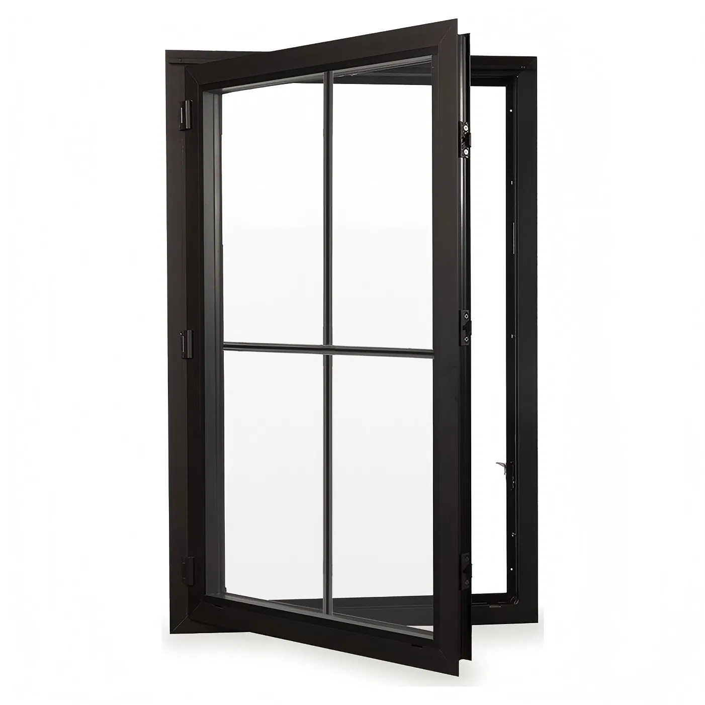 Ventanas de casement de marco de aleación de aluminio con ruptura térmica, resistentes a huracanes, de alta calidad, con doble vidrio y anti-robo para casas