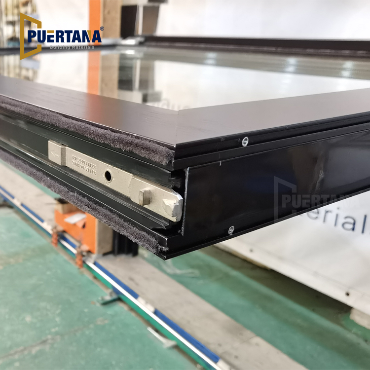 Ventanas de paso con estrías de gas de aluminio con ruptura térmica, ventana de awning abatible de aluminio colgante superior para barra de cocina