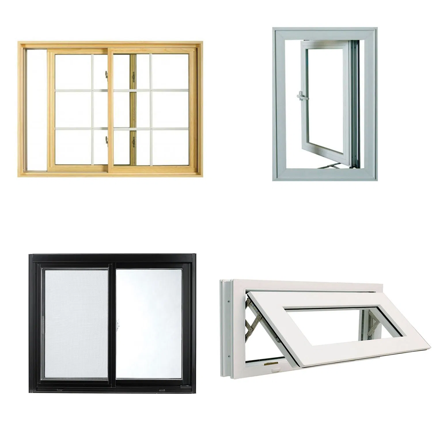 Puertas de aluminio con ruptura térmica personalizadas de Foshan, ventanas de casement de aluminio y vidrio para hotel, hospital, escuela, apartamento