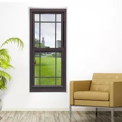 Ventanas de doble y simple hoja de aluminio con ruptura térmica personalizables de color negro, diseño vertical deslizante de estilo americano