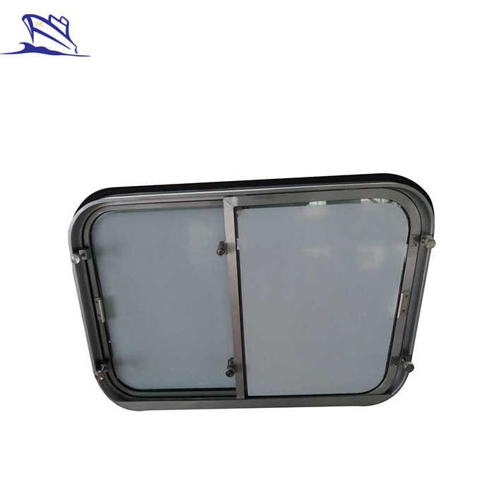 Ventana rectangular deslizante de doble hoja de aluminio ligero marino