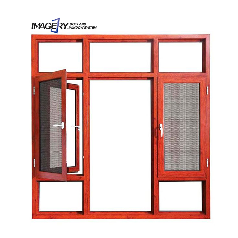 Ventana de casement de aluminio de alta calidad de doble o simple hoja