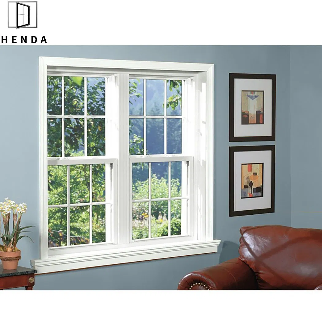Ventana de doble hoja de estilo americano de aluminio, ventana de una hoja, ventana deslizante