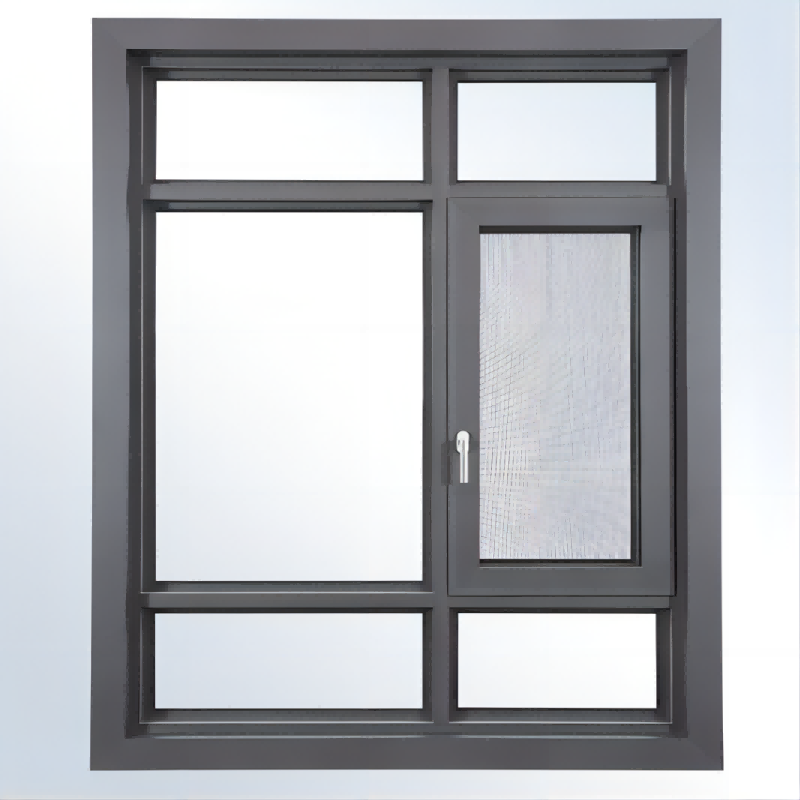 Ventana de doble arco con marco de aluminio y apertura interior y exterior