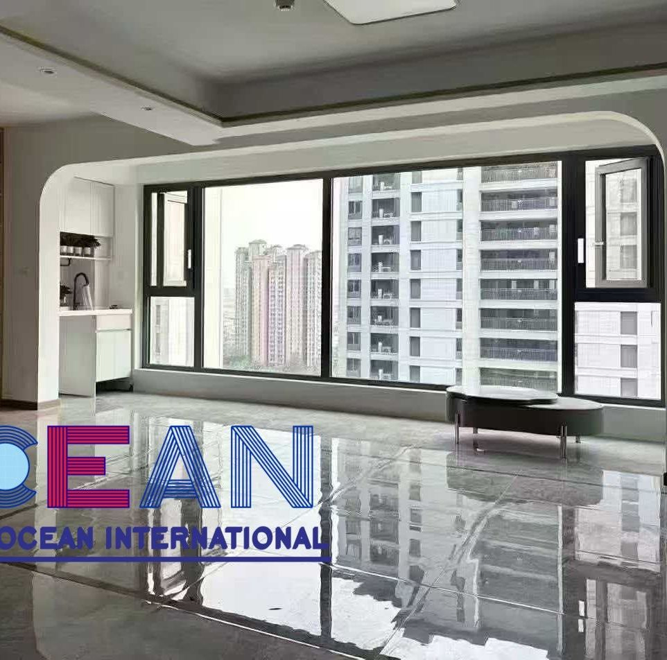 Ventana de casement de aleación de aluminio de fábrica del océano Pacífico de China con doble vidrio a prueba de sonido, con mosquitera, con ruptura térmica de aleación de aluminio y a prueba de viento