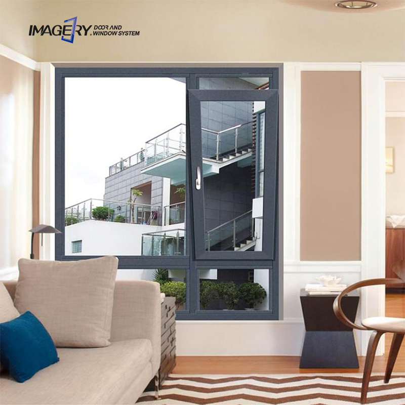 Ventanas de triple vidrio de aluminio con ruptura térmica de alta eficiencia estándar CE, de apertura oscilobatiente